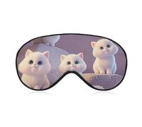Cute and Adorable Cat Eye Mask for Women & Men, Breathable & Adjustable Eye Cover, Ultra Soft Sleep Mask, Lightweight Travel Blindfold for Airplane, Nap, Night Sleeping