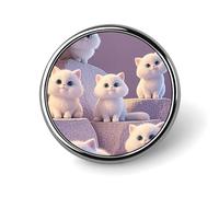 Cute And Adorable Cat Round Badge for Men Women, Durable & Stylish Lapel Pins, Lightweight Metal Badges for Shirts, Jackets, Hats