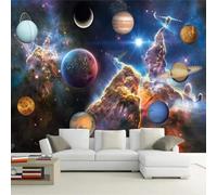 Cute and Beautiful Vast Universe Planet Earth Planet 3D Wallpaper Easy Install Feature Office Living Room Sofa Bedroom TV Background Wall Decoration-150cm×105cm