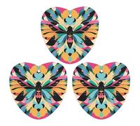 Cute And Colorful Moths Car Air Freshener, 3 Pcs Love form Hanging Air Freshener Cards, Long Lasting Fragrance Scented Cards for Car, Home, Office Black-style