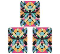 Cute And Colorful Moths Car Air Freshener, 3 Pcs Square Hanging Air Freshener Cards, Long Lasting Fragrance Scented Cards for Car, Home, Office White-style