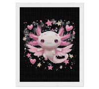 Cute and Cozy Axolotl Diamond Art Painting Kit Full Drill Paint Round Crystal Points for Adult Beginners