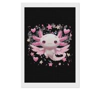 Cute and Cozy Axolotl Diamond Art Painting Kit Full Drill Paint Round Crystal Points for Adult Beginners