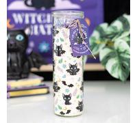 Cute And Creepy Cat Print Lavender Tube Candle