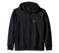 CUTE AND FUNNY BLACK CAT RIDING A BICYCLE Zip Hoodie
