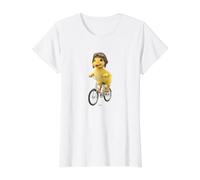 Cute and Funny Chick Riding A Bicycle Value Graphic T-Shirt, Women, White, L