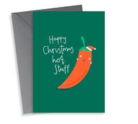 Cute and Funny Christmas Card - Hot Stuff - Chilli Pepper