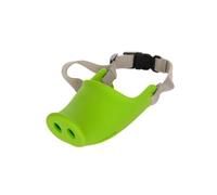 Cute and funny dog anti-bite mask pig nose breathable mask suitable for puppies adjustable to prevent accidental swallowing(Green,S)
