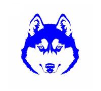 Cute and Funny Husky Head Dog Pet Animal Car Sticker Art Mural Vinyl Decal Decoration(Blue,25X26.2CM)