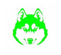 Cute and Funny Husky Head Dog Pet Animal Car Sticker Art Mural Vinyl Decal Decoration(Green,25X26.2CM)