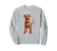 Cute and Happy Irish Terrier Dog Illustration Sweatshirt