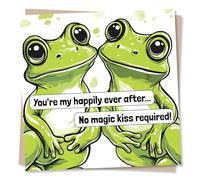 Cute and Quirky Happy Birthday or Anniversary Frog Card For a Loved One - Funny, Humour - You're My Happily Ever After - For a Special Someone, Husband, Wife, Partner, Other Half, Bestie