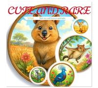 Cute and Rare (Wall Calendar 2026 12 × 12 Inch) CALVENDO 12 Month Wall Calendar: Colorful, round motifs show exotic species in lovingly designed floral scenes (CALVENDO Animals)