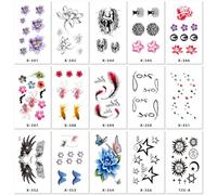 Cute And Refreshing Temporary Tattoo Stickers With Small Designs, Hearts, Waterproof, Colorful Artistic Flowers, And Cartoon Stickers. 60 * 105mm A096