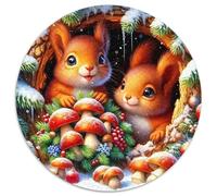 Cute And Silly Mice 1000 Pieces Furry Hamster Jigsaw Puzzle Round DIY Irregular Family Game1000pcs (67.5x67.5cm)