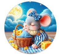 Cute And Silly Mice 1000 Pieces Furry Hamster Jigsaw Puzzle Round DIY Unique for Adults Kid 1000pcs (67.5x67.5cm)