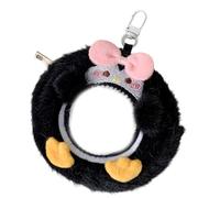 Cute and Soft Plush Animal Coin Pouch Bag Pendant Key Holder for Everyday Use, Black Penguin