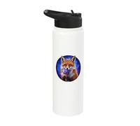 Cute and Sweet Fox EATS Blueberry ICE Cream Stainless Steel Insulated Water Bottle