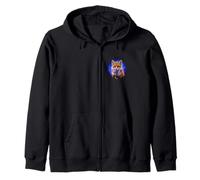 CUTE AND SWEET FOX EATS BLUEBERRY ICE CREAM Zip Hoodie