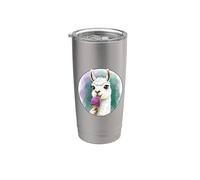 Cute and Sweet Llama EATS ICE Cream Stainless Steel Insulated Tumbler