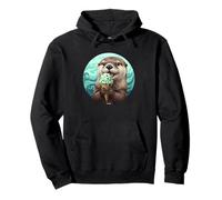 CUTE AND SWEET OTTER EATS STRACCIATELLA ICE CREAM Pullover Hoodie