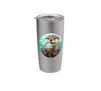 Cute and Sweet Otter EATS STRACCIATELLA ICE Cream Stainless Steel Insulated Tumbler