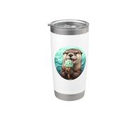 Cute and Sweet Otter EATS STRACCIATELLA ICE Cream Stainless Steel Insulated Tumbler