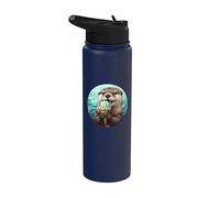 Cute and Sweet Otter EATS STRACCIATELLA ICE Cream Stainless Steel Insulated Water Bottle