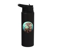 Cute and Sweet Otter EATS STRACCIATELLA ICE Cream Stainless Steel Insulated Water Bottle