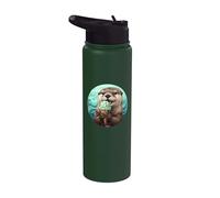 Cute and Sweet Otter EATS STRACCIATELLA ICE Cream Stainless Steel Insulated Water Bottle