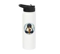 Cute and Sweet Penguin EATS ICE Cream Stainless Steel Insulated Water Bottle