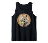 Cute and Sweet Rhino EATS Green ICE Cream Tank Top
