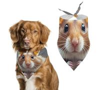 Cute and Weird Hamster Dog Bandanas for Feeding Grooming, Triangle Pet Bibs for Cats & Dogs Washable Fashion Pets Scarf for Party Travel 27.6 X 11.8 Inch