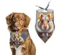 Cute and Weird Hamster Dog Bandanas for Feeding Grooming, Triangle Pet Bibs Washable Pets Scarf for Cats & Dogs