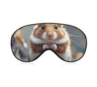 Cute and Weird Hamster Eye Mask for Women & Men, Breathable & Adjustable Eye Cover, Ultra Soft Sleep Mask, Lightweight Travel Blindfold for Airplane, Nap, Night Sleeping