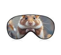Cute and Weird Hamster Sleep Mask for Women Men, Soft Eye Mask with Adjustable Strap for Sleeping, Light Blocking Travel Blindfold for Nap Comfortable Eye Cover for Home Office