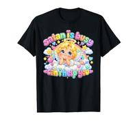 Cute Angel Anti Satan Christian Faith Satan is Busy Value Graphic T-Shirt