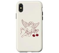 Cute Angel Cherub Bow Cherries Girly Aesthetic Case for iPhone X/XS