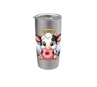Cute Angel Cow with Donut Stainless Steel Insulated Tumbler