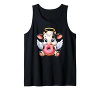 Cute Angel Cow with Donut Tank Top