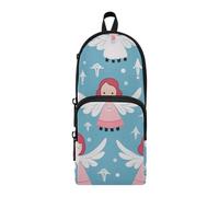 Cute Angel Pencil Case, Big Capacity Pen Bag with Compartment Students Schoolbag Shape Stationery Organizer Pencil Pouch Marker Case for School Office Work