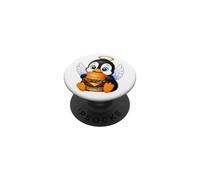 Cute Angel Penguin Burger Cartoon Design PopSockets Adhesive PopGrip