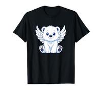 Cute Angelic Polar Bear Cartoon Angel Design T-Shirt
