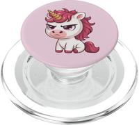 Cute Angry Cartoon Unicorn Funny Fantasy Art Grumpy Unicorn PopSockets PopGrip for MagSafe