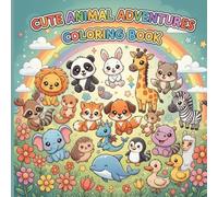 Cute Animal Adventures Coloring Book: 49 Ultra-Cute Animals for Kids - Bold Lines, Easy-to-Color Pages