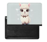 Cute Animal Alpaca Passport Holder with 3 Card Slots, Portable PU Leather Travel Wallet, Slim Protective Cover for Passport, ID, Credit Cards