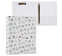 Cute Animal Alphabet 3 D-Ring Binder A4 1 Pack with 200 Sheet for Kids School Supplies Women Men Office