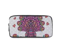 Cute Animal and Pink Hearts Pencil Case Pouch with Zip Up Large Pencil Cases Pen Pouch School Supplies for Boys Secondary High School College Sixth Form Stationery Gifts for Women Men