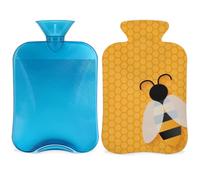 Cute Animal Bee Yellow Hot Water Bottle with Cover, 2L Hot Water Bag for Pain Relief, Neck and Shoulder, Hand Feet Warmer