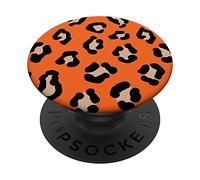 Cute Animal Blaze Orange Cheetah Print Leopard Design PopSockets Swappable PopGrip